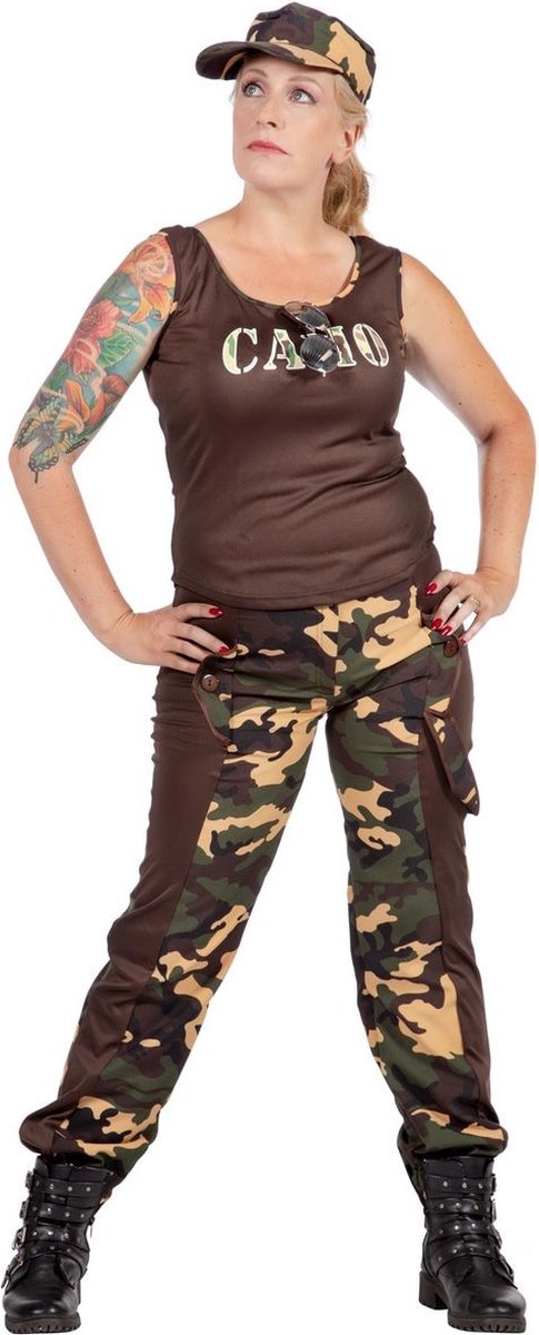 Leger & Oorlog Kostuum | Commando Camo Huurling Leger Camouflage | Vrouw | Maat 36 | Carnaval kostuum | Verkleedkleding
